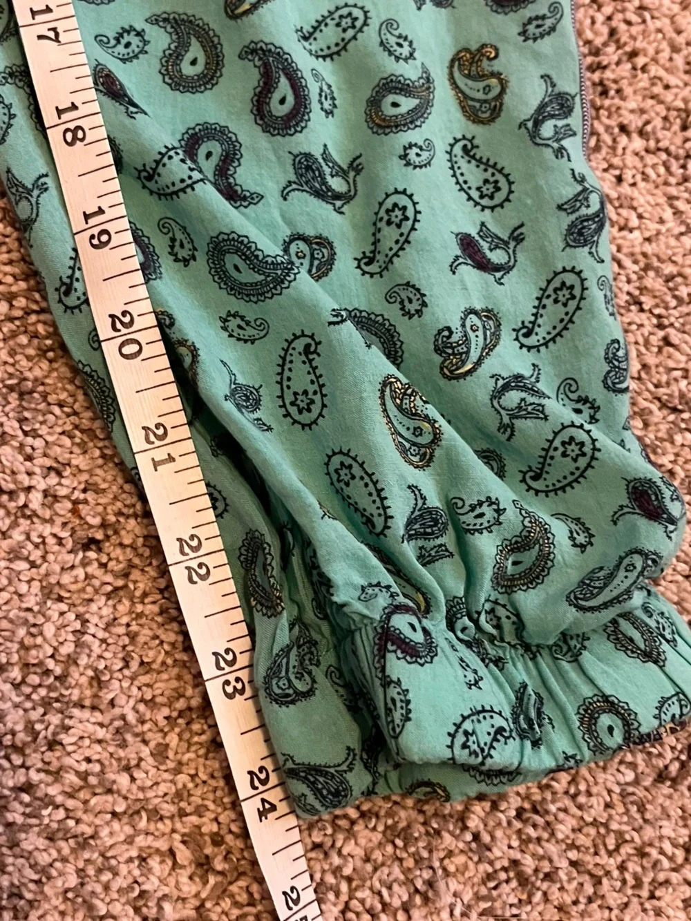 Vintage Havana Teal Leopard-Print Romper with Paisley Side Stripes